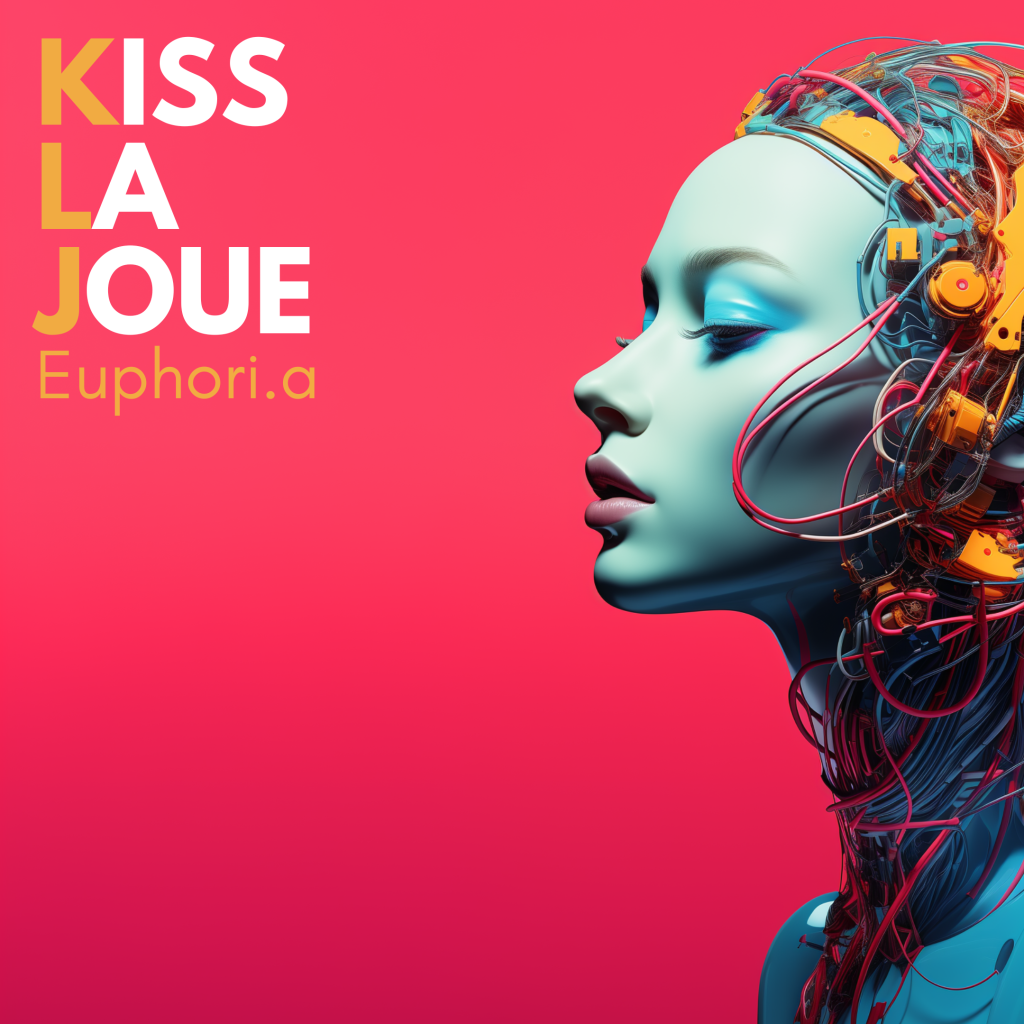 Pochette du single Euphori.a de Kiss La Joue – musique électro chill-house, création avec intelligence artificielle (2024)